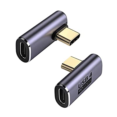 fine-R USB4 Type C 方向 変換 アダプター 左右 90° ミドルベント 2個 セット (単品販売もあります) L字 L型 USB4.0 高速充電 PD充電 100w 高速データ転送 40Gbps タイプc type-c 変換アダプタ