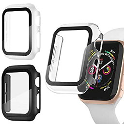 【3枚入り】 WASPO コンパチブル iWatchケース 44mm 高感度強化フィルム付き アップルウォッチカバー PC 全面保護 Apple Watchケース(44mm Series SE/6/5/4,ブラック+ホワイト+クリア)