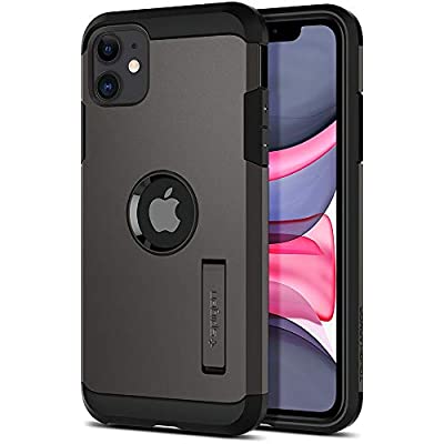 【Spigen】 iPhone 11 ケース 6.1インチ 対応 耐衝撃 スタンド機能 米軍MIL規格取得 カメラ保護 傷防止 衝撃 吸収 Qi充電 ワイヤレス充電 タフ・アーマー 076CS27189 (ガンメタル)