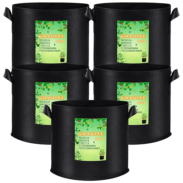 不織布プランター 栽培袋 布鉢 2ガロン5個セット フェルト 植え袋 植物育成 厚手 通気性 持ち手付き 花..