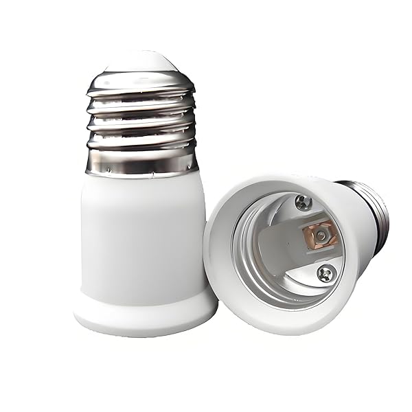 口金延長アダプター 0-250V 50/60Hz専用、難燃材熱に強い、 E26 約2.3CM延長する(2個入り)