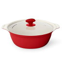 鍋IH対応 両手鍋 26cm IH対応オール熱源対応 ガラス鍋蓋付セラミックコーティング 割れない土鍋 菜箸やお玉が置ける レッド