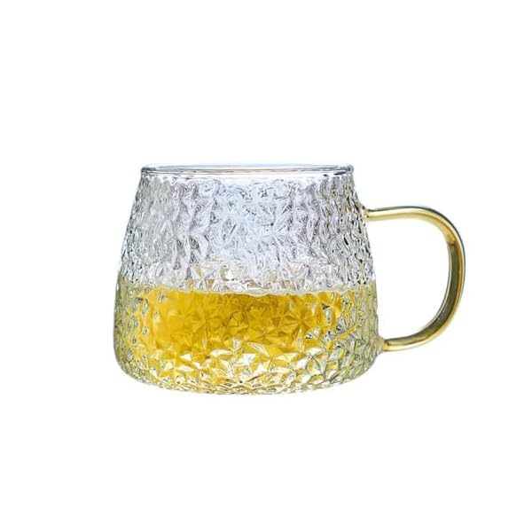 おしゃれ シンプル タンブラーグラス ガラスコップ クリスタルグラス ハンマー? グラス 耐熱 バンド 持ち手付き湯飲み 家庭 コップセットです Style1-350ml