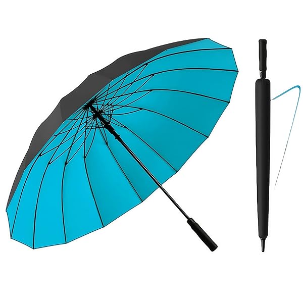 メンズ傘、長傘 、30インチ16本骨、直径拡大、ワンタッチ開閉、軽量、防風、耐久性、拡大傘、晴れの日..