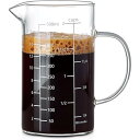 計量カップ500ML ハンドル付き グラス ショットグラス ショットグラス エスプレッソ 計量カップ 目盛り付き 厚み強化 耐熱ガラス