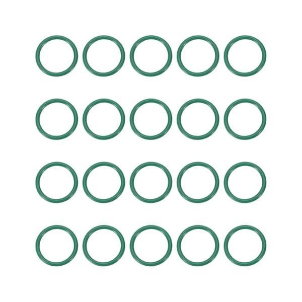 oリング ゴムパッキン オーリング 14mm外径 11mm内径 1.5mm幅 20個 耐熱 耐油 防水 FKMシーリング エアコン交換 汎用 水道 配管 蛇口 自動車 圧縮機バルブ修理 緑