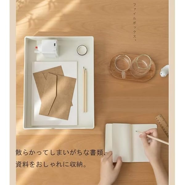 デスクトレー 縦型 ドキュメント収納 積み重ね可能 机上用品 オシャレ 整理整頓 オフィス収納（ホワイト） ar-store-10039188 ARストア 楽天市場店 サンプル画像3