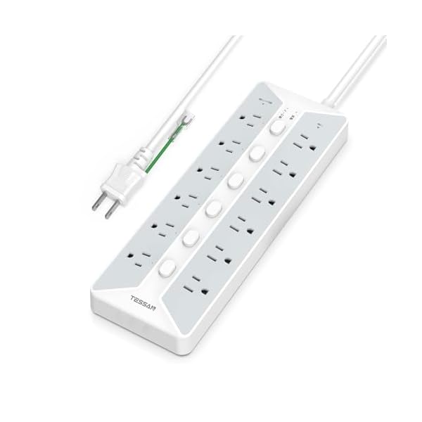 電源タップ スイッチ付き 延長コード 2m コンセント 12個AC口 テーブルタップ 壁掛け マルチ oa 幅広コンセント 蛸足コンセント タコ足配線 省エネ 雷ガード 2ピン 3ピンプラグ対応