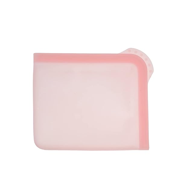 【送料無料】シリコン バッグ 保存 容器 保存袋 食品保存バッグ 野菜 保存容器 スナックバッグ バッグ サンドイッチ シリコンバッグ 再利用 食品 シリコン製バッグ 食器洗い機対応 極厚 漏れ防止 環境に優しい(ピンク)