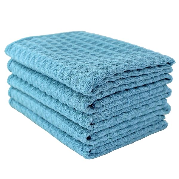 【送料無料】ふきん マイクロファイバー布巾 強力吸水 速乾 雑巾 食器 拭きガラス 窓鏡 キッチンタオル 台拭き 掃除用品 ワッフル調 キッチンクロス (お空)