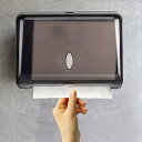 【送料無料】ペーパータオルホルダー 壁掛け 小判用 中判用 ティッシュケース キッチン/洗面所/浴室/オフィス/商業用 日本語説明書付き(ブラック)
