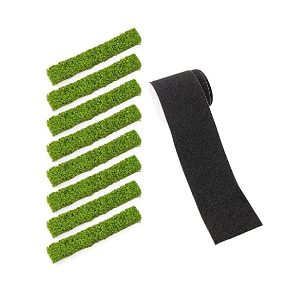 【送料無料】ミニチュア低木ストリップ 8個 静止低木植物群 モデル +道路テープ (5*60cm)1個 静的風景..
