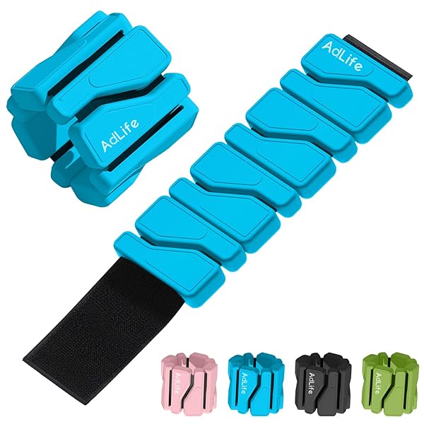 【送料無料】青色のアンクルウェイト 足首 手首 重り おもり 筋トレ ウェイト リスト 約1kg (0.5kg×2) 2個 シリコン製 リストウェイト パワーリ...
