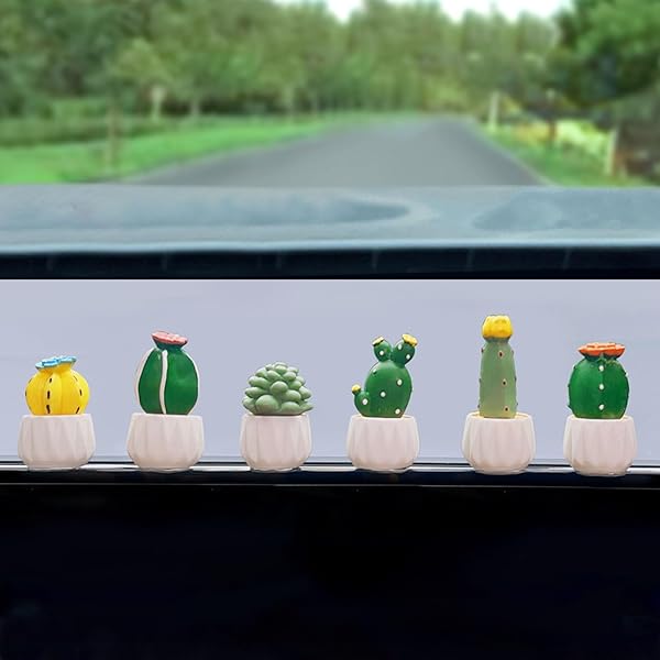 【送料無料】6個入り サボテン ミニオブジェ 置物 インテリア 鉢植え 飾り物 透明 かわいい手作りガラス細工ガ 車内置き物 撮影 小道具 贈り物