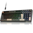 【送料無料】【.co.jp限定】 R98 Pro ゲーミングキーボード 日本語配列フルサイズ|メカニカルキーボード 有線|ボリュームノブ・ガスケットマウント構造・RGBバックライト搭載|PBTキーキャップ(Cherry Profile)・ホットスワッ