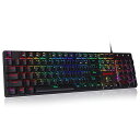 【送料無料】K589 Shrapnel RGB ロープロファイル ゲーミングメカニカルキーボード 有線 青軸 ホットスワップ対応 US配列 テンキー付き PBTキーキャップ アンチゴースト マクロ設定可能 薄型 高速応答 低遅延 104キー ゲーム