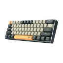 【送料無料】K606 Lakshmi メカニカルゲーミングキーボード 赤軸 静音 USB-C有線 60%コンパクト テンキーレス US配列 ホットスワップ対応 白色LED バックライト 全キーロールオーバー 携帯用 ゲーム/オフィス対応 5000万回