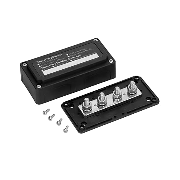 【送料無料】48V 300A DC バスバー端子台、バスバーボックス、配電ブロック、M8 ネジ端子バスバー、6 ..