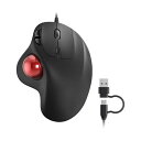 【送料無料】M509 有線 トラックボール マウス 6ボタン 進む/戻るボタン搭載 5段階DPI調整可能 親指操作 精密 スムーズ 2-in-1インターフェース USB Type-A/C両対応 エルゴノミクス設計 PC ノート Mac Windows