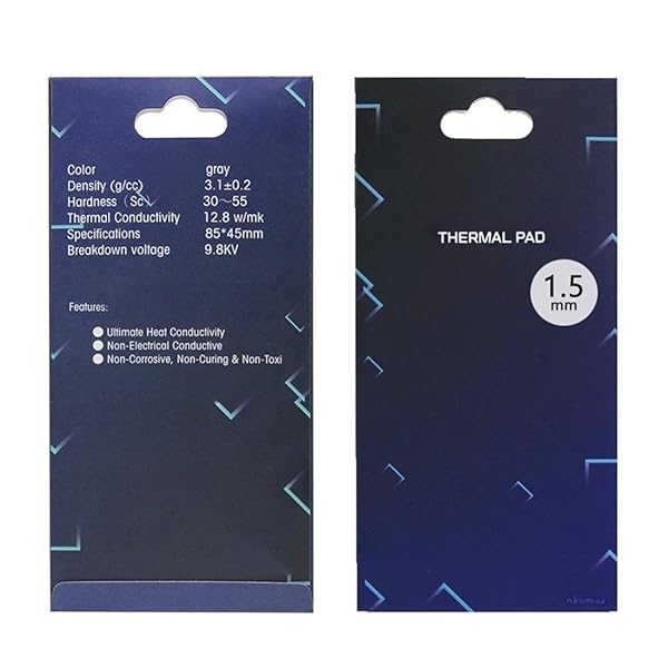 【送料無料】シリコンサーマルパッド、冷却ラジエーターフィン、85x45x1.5mm両面放熱シリコーンパッド、熱伝導性12.8 W/mk、軟らか材質、SSD CPU GPU LED ICチップセット冷却用