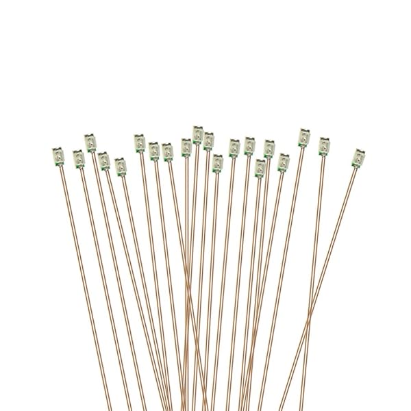 【送料無料】ミニチュア 0.1mm銅線 配線付き SMD 0603 チップLED 赤色 20本入り 電車模型 鉄道模型 建..