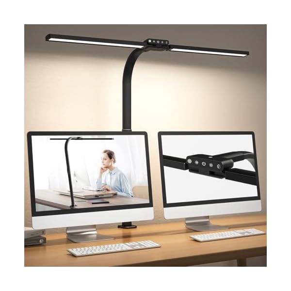 【送料無料】デスクライト LED クランプ式 24W 幅広 スタンドライト 電気スタンド 卓上 【ダ ...