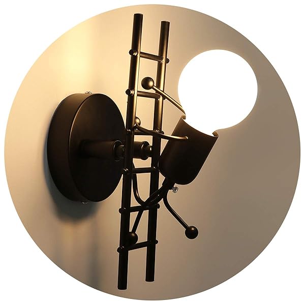 【送料無料】照明ブラケットライト ウォール 可愛い 間接照明 器具 壁付け 燭台 漫画人形 ギフトウォールランプ LEDウォール E26口金 (無 電球) (ブ...