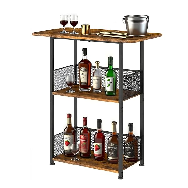 【送料無料】自立式ウイスキーラック 万能酒スタンド ワインホルダー フェンス付き 3段 お酒収納ラック..