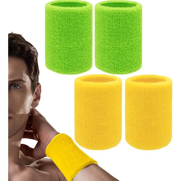 【送料無料】リストバンド ロング 4個セット 汗止め スポーツバンド 吸汗速乾 弾性 通気性あり 手首 サ..