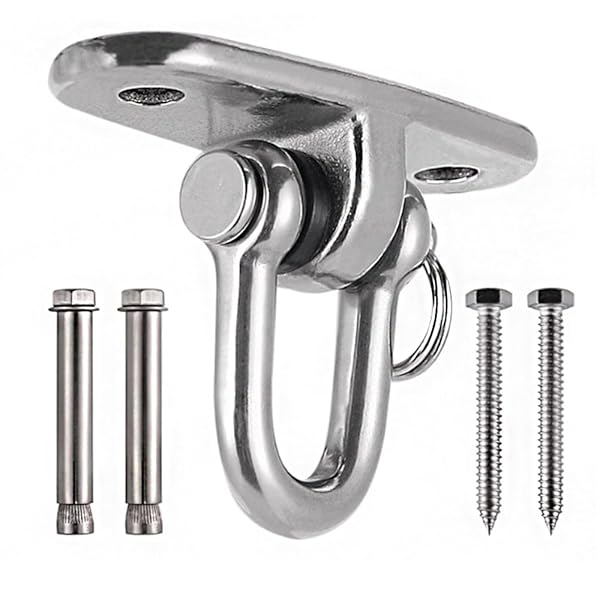 【送料無料】高耐久 スイングハンガー ステンレススチールフック吊り金具 用 室内 屋外 空中ヨガ 木製 天井 ブランコ セット 遊び場 ジム サンドバッグストラップ ロープ タイヤ ボクシング ブランコ フック ハンガー