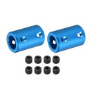 【送料無料】2個 10-10 mmボア L25xD16 リジッドカップリングシャフト カップリングジョイントコネクタ ネジ付き アルミニウム合金 モーターシャフ...