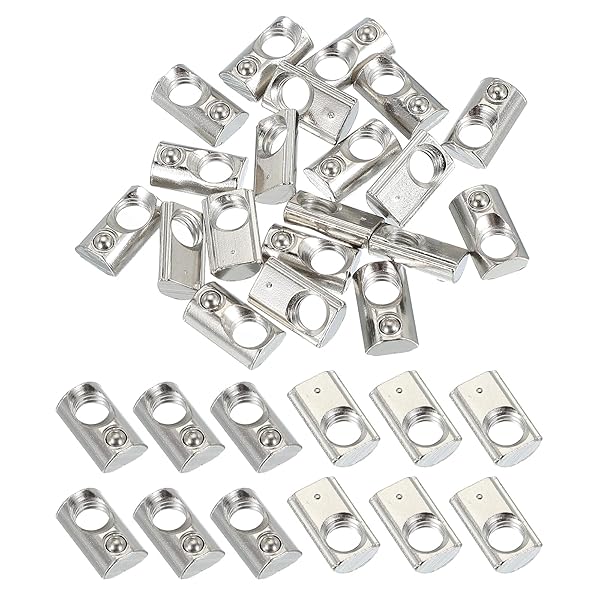 【送料無料】2020シリーズM6 Tスロットナット、20個ロールインスプリングボールローデッドエラスティッ..