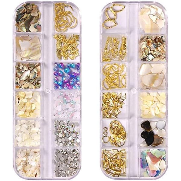 【送料無料】ネイルパーツ (24種類) 天然 シェル ビックシェル アワビ貝殻 ネイルアート デコパーツ ネイルアートパーツ ネイル石パーツ 長いケース付け