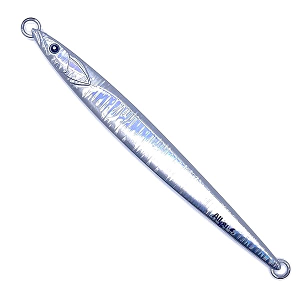 【送料無料】Allgu メタルジグ 弐号 80g シルバー/グローゼブラ バーチカル ジギング セミロングジグ 太刀魚 多層コート