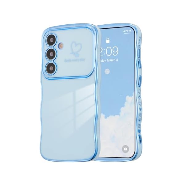 【送料無料】Samsung Galaxy S25 5G 用 ハートケース 人気 おしゃれ サムスン ギャラクシー S25 ウェーブ ケース 柔軟な TPU シリコン スマホケース メッキ加工 ソフト 軽量 耐衝撃 韓国 可愛い カバー 女子 女性 携