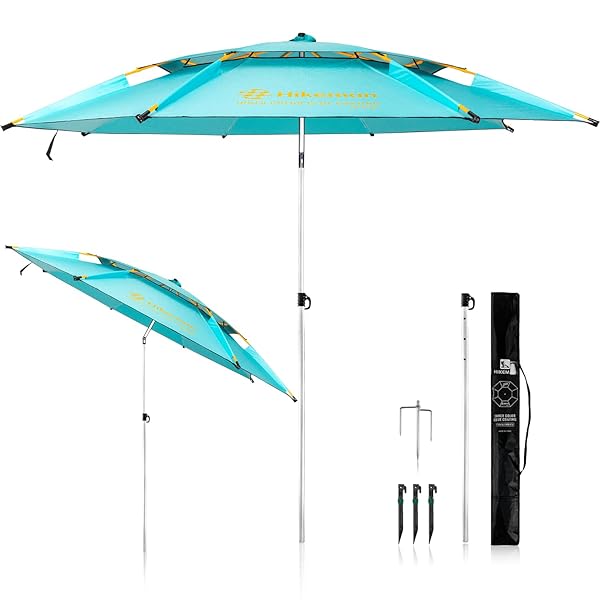 【送料無料】パラソル 釣り 風に強い 釣り用パラソル ビーチパラソル ワンタッチで角度調整 遮熱コーディング 2025最新 遮光 UVカット 防水 持ち運び 軽量 収納袋付き 日除け ビーチ フィッシング アウトドア ガーデン (ブルー, 直径200