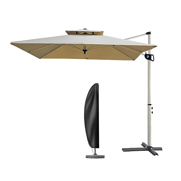 【送料無料】パラソル ガーデンパラソル 250cm 折りたたみ ビーチパラソルセット 遮?? 風に強い UV カット 撥水 長方形 大型 360°回転 ンドル開閉 家庭での使用 商業利用 ガーデニング 庭 テラス アウトドア ビーチ キャンプ 日傘