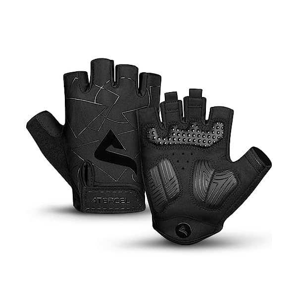 【送料無料】サイクルグローブ 自転車 手袋 指切り【6MM SBRパッド 衝撃吸収 耐磨耗性 滑り止め 通気性】夏 3D 立体 ロードバイク グローブ サイクリンググローブ 男女兼用（ブラック XL）