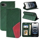 【送料無料】iPhone 16e ケース 手帳型 カード収納 スマホケース アイフォン16e 財布型 カード 耐衝撃 ストラップホール 高?PUレザー 携帯カバー 便利 多機能 柔軟なTPU(グリーン)