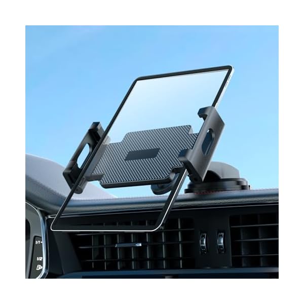 【送料無料】Elnicec 吸盤式 ipad 車載ホルダー 【2025年最新改良型】車載 タブレットホルダー 車 ダッシュボード用 ipad ホルダー 超強力粘着ゲル+真空吸盤 360度回転 自由調節 取り付け簡単 142-275mm 全機種対応 日
