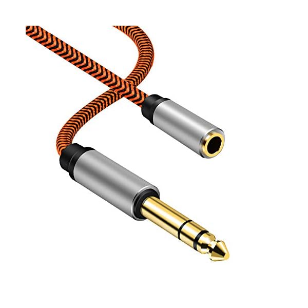 【送料無料】1/4～3.5 mmヘッドフォンアダプター、 TRS 6.35 mm 1/4オス～3.5 mm 1/8メスステレオジャックオーディオアダプター、アンプ、ギターアンプ、キーボードピアノ、ホームシアター、ヘッドフォン用 (4M)