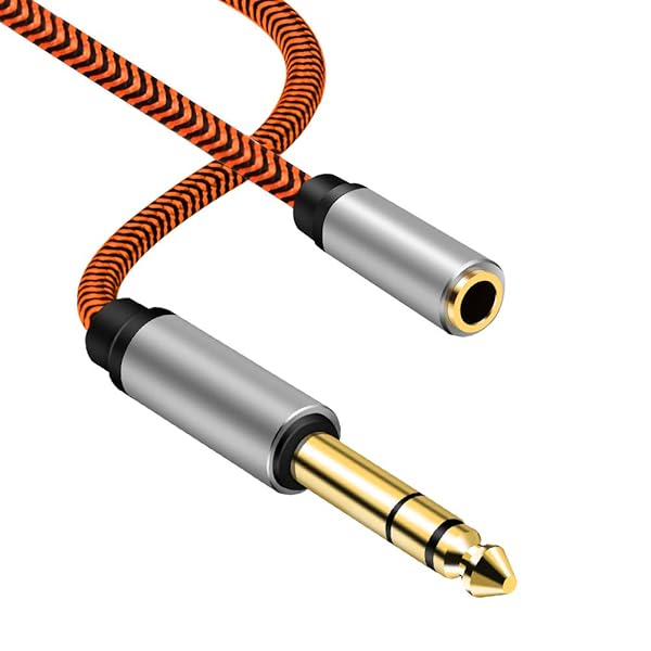 【送料無料】1/4～3.5 mmヘッドフォンアダプター 2m、 TRS 6.35 mm 1/4オス～3.5 mm 1/8メスステレオジャックオーディオアダプター、アンプ、ギターアンプ、キーボードピアノ、ホームシアター、ヘッドフォン用。