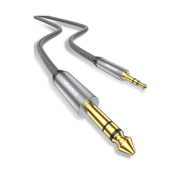 【送料無料】3.5mm to 6.35mm オーディオ変換ケーブル 3.5mmミニプラグ to 6.35mm標準プラグ オス-オス..