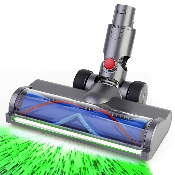 【送料無料】V6 掃除機ヘッド，LEDダスト検出ヘッド，ダイソン V6・DC58・DC59・DC61・DC62・DC74 掃除機と互換性あり，クリーナーヘッド，交換部品，パーツ，対応ブラシ，羽目板，畳，カーペット用フーバーヘッド交換