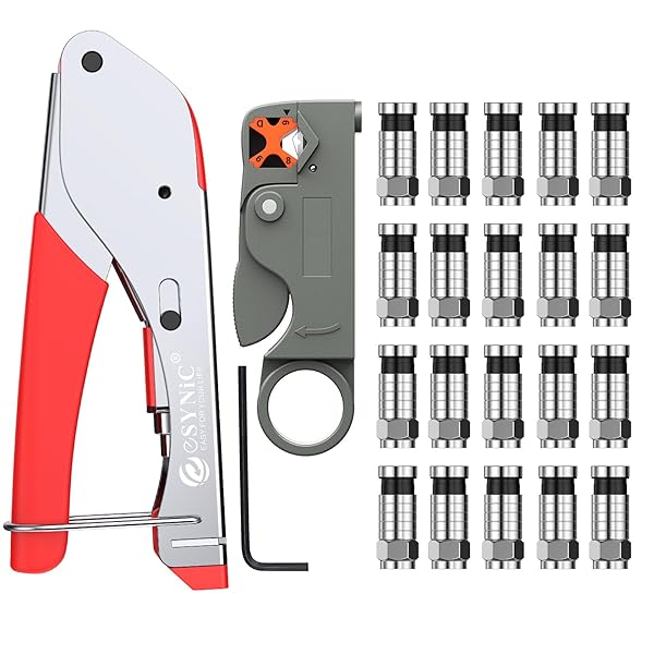 【送料無料】同軸ケーブルストリッパー 20個 RG6 / RG59 圧縮Fコネクター ワイヤー圧着ペンチツール 同軸ケーブル ワイヤーストリッパー