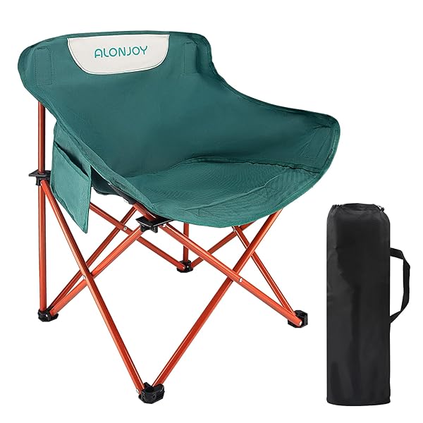 【送料無料】軽量 折りたたみ椅子 アウトドアチェア ベランダ お庭 バルコニー キャンプ椅子 釣りイス 展開収納簡単 収束式 ポケット付き 持ち運び 携帯便利 (グリーン)
