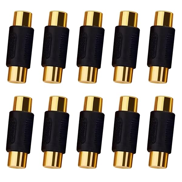 【送料無料】RCA 延長アダプタ 10個セット 延長コネクタ メスメス 中継 コネクタ プラグ カーステレオなど用 バックカメラ スピーカー