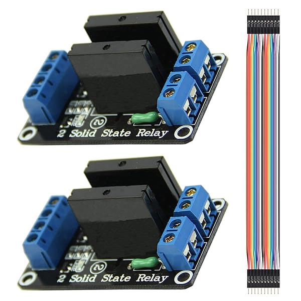 【送料無料】2 Pcs 5V2チャンネルソリッドステートリレーモジュール250V2Aデュポンケーブル付きArduino..