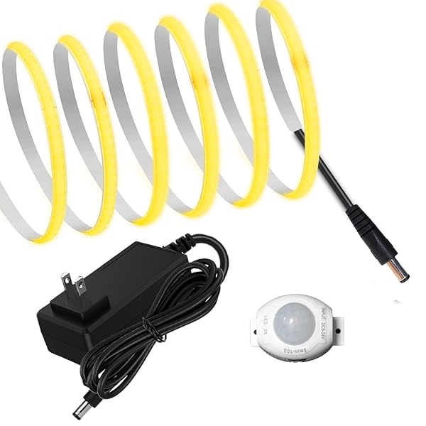 【送料無料】COB テープライトLEDストリップライト人感センサーフレキシブル 高密度 幅5mm 隠 ...