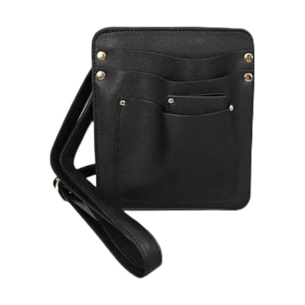 【送料無料】シザーケ ース 美容師 フローリスト ガーデニング ポーチ はさみバッ グ ツー ル ショルダー PUレザーハサミ 庭師のはさみの貯蔵花の袋の花の取り決めポケットの花の配置トレーニング花屋用品 (ブラック)